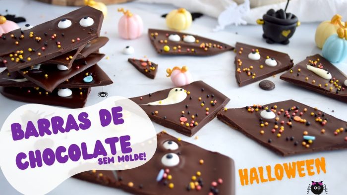 BARRAS DE CHOCOLATE sem molde HALLOWEEN | RAQUEL CICOLIN | BELLARIA CHOCOLATIER
