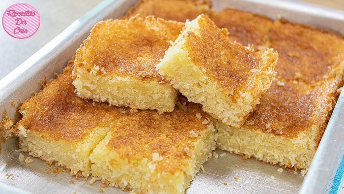 Bolo queijadinha cremoso de liquidificador