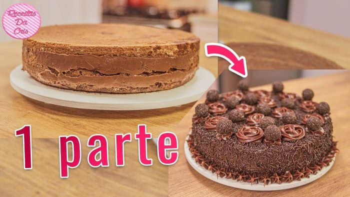 BOLO DE ANIVERSÁRIO CASEIRO DE CHOCOLATE  BRIGADEIRO | RECHEIO E MONTAG 1° PARTE | RECEITAS DA CRIS