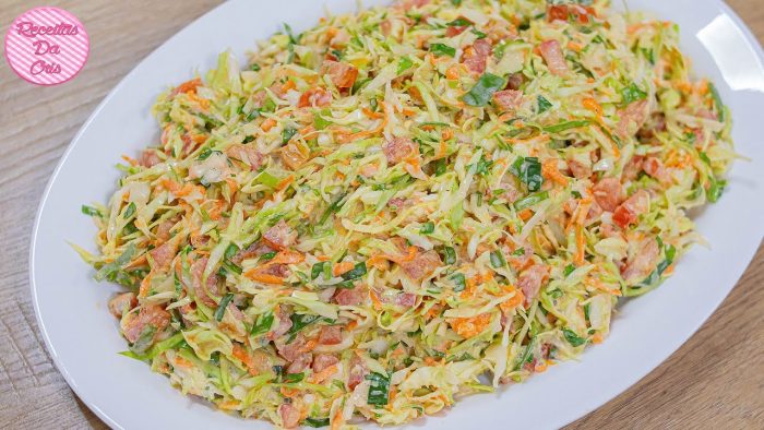 ACOMPANHAMENTO PARA ALMOÇO E JANTA | SALADA CREMOSA DE REPOLHO | SUPER FÁCIL | RECEITAS DA CRIS