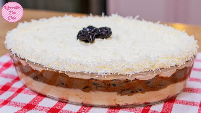SOBREMESA OLHO DE SOGRA NA TRAVESSA | COCO COM DOCE DE LEITE E AMEIXAS | RECEITAS DA CRIS