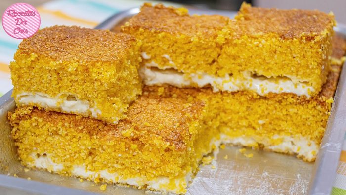 SURPREENDENTE DE TÃO DELICIOSO | BOLO FLOCÃO DE MILHO | RECHEADO COM REQUEIJÃO | RECEITAS DA CRIS