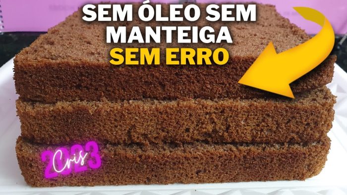 Massa de Chocolate sem óleo sem Manteiga e sem Margarina
