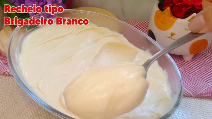 Recheio tipo Brigadeiro Branco Cremoso e Estruturado que rende muito!