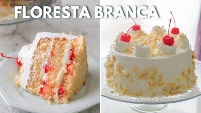 BOLO FLORESTA BRANCA | COM CHOCOLATE CREMOSO BRANCO E CEREJAS