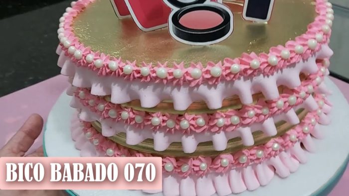 DECORAÇÃO BICO BABADO 070 /BOLO DOURADO /PARIS CAKE DESIGNER
