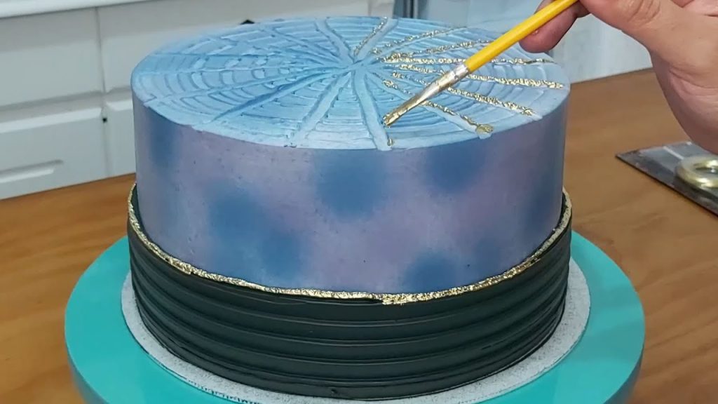 BOLO TIE DYE COM DETALHES DOURADO / TRABALHO COM MINI ESPÁTULA TEXTURIZADORA 8 / PARIS CAKE DESIGNER
