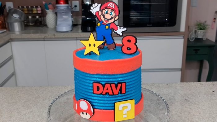 BOLO SUPER MARIO / COMO DECORAR UM BOLO ALTO /COBERTURA DE CHANTININHO@PARISCAKEDESIGNER