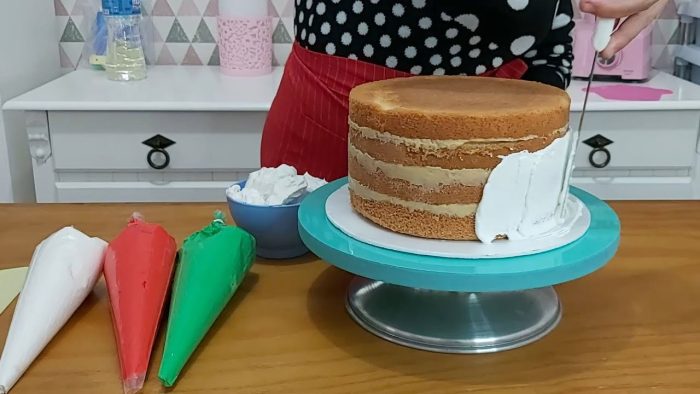 BOLO LISTRADO COM CHANTILLY /TRABALHO COM ESPÁTULA TEXTURIZADORA 14 DA BLUE STAR/PARIS CAKE DESIGNER