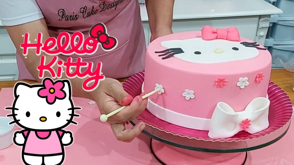 DECORAÇÃO BOLO HELLO KITTY / TÉCNICA FÁCIL MODELAGEM EM 2 D / MASSA AMANTEIGADA /PARIS CAKE DESIGNER