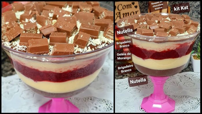 SOBREMESA NA TAÇA PARA DIA DAS MÃES, NINHO COM MORANGO E NUTELLA