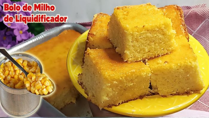 Bolo de Milho de Latinha – Super fácil e delicioso! É só colocar tudo no liquidificador!!!