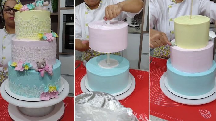 BOLO DE 3 ANDARES COM MODELAGEM 3 D EM PASTA AMERICANA /@PARISCAKEDESIGNER