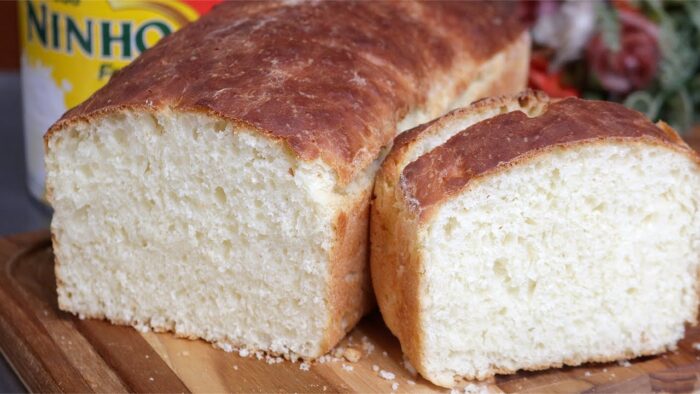 PÃO BOLO DE LEITE NINHO – RECEITA FÁCIL DE PÃO DE MASSA MOLE DE LIQUIDIFICADOR – Bateu Ta Pronto