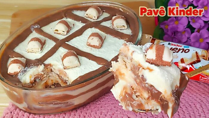 É tão saboroso e fácil de fazer que você sempre fará essa sobremesa! PAVÊ KINDER DE PÁSCOA
