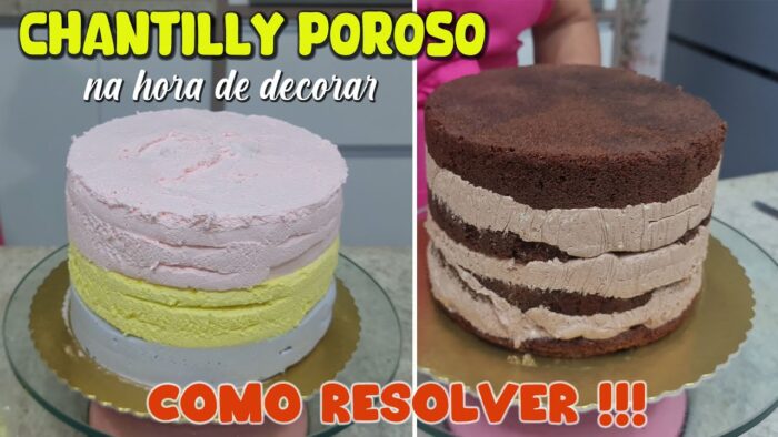 COMO CONSERTAR UMA DECORAÇÃO QUANDO O CHANTILLY ESTA POROSO 😱 @PARISCAKEDESIGNER