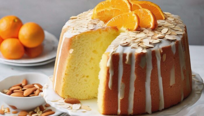 Receita de Bolo Chiffon de Laranja com Amêndoas Tostadas