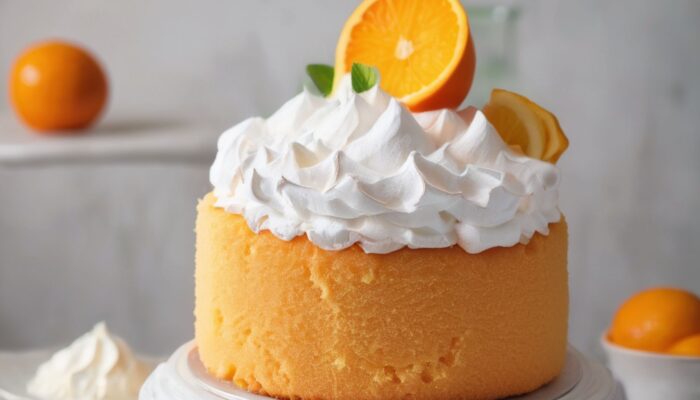 Receita de Bolo Chiffon de Laranja com Cobertura de Merengue Italiana