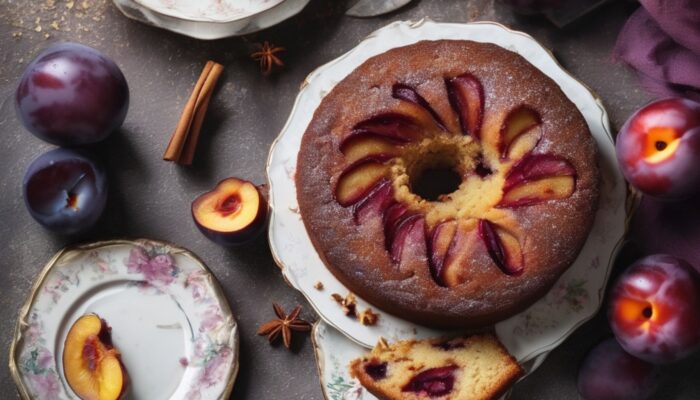 Receita de Bolo de Ameixa com Canela e Gengibre